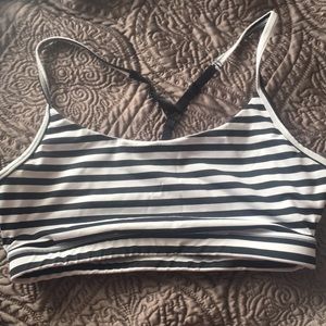 Back and white striped bra